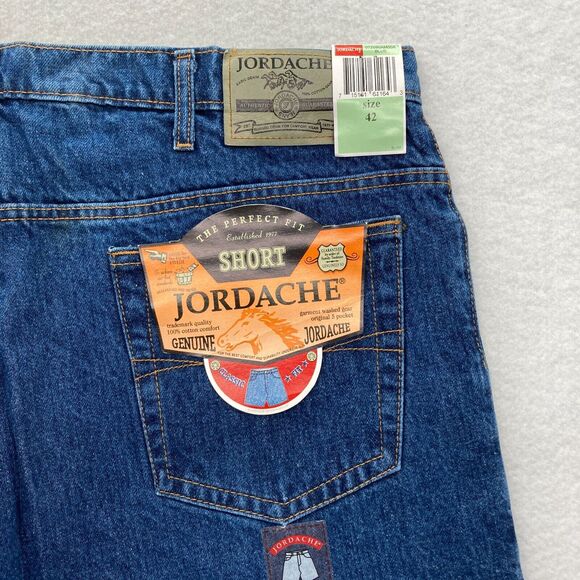 Vintage‎ Jordache Jean Shorts Mens 42 Classic Fit Dark Blue Denim Western Jorts - Picture 1 of 12